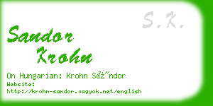 sandor krohn business card